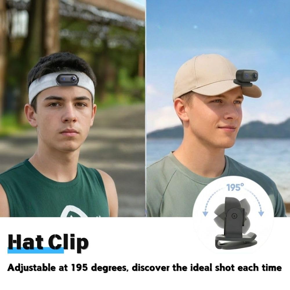 SHPTDJTIC 360-degree rotating clip enables hands-free mounting on clothing or bags