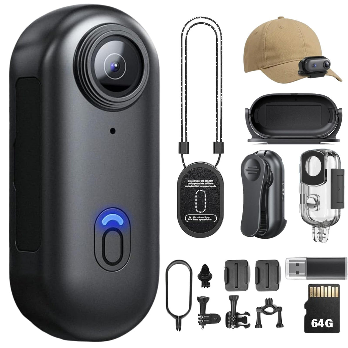 SHPTDJTIC Body Camera 4K compact design for discreet everyday recording