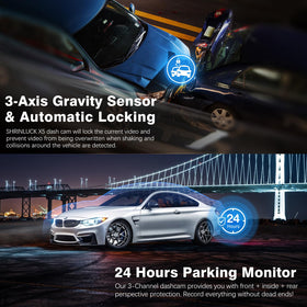 SHRINLUCK 3-axis G-Sensor automatically locks important footage after impact.