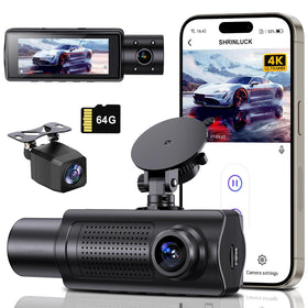 SHRINLUCK 4K front camera captures sharp road details for safer driving.