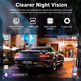 SHRINLUCK rear camera adds an extra angle for complete coverage.