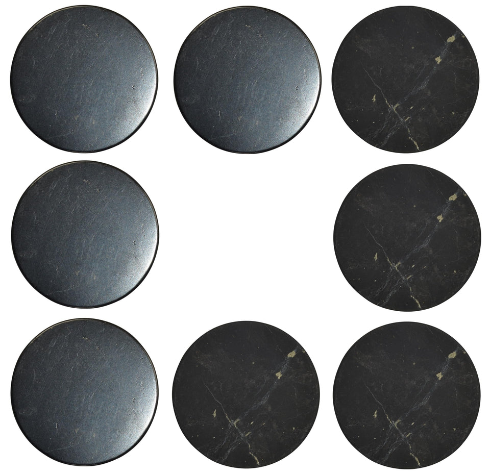 Shungite World front packaging showing the 8 sticker set and contents benefit portability
