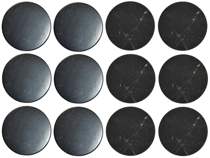 Shungite World front packaging showing 12 sticker set and benefits