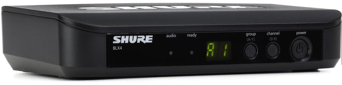 Shure BLX4 in-use during live event highlights versatile wireless reception.