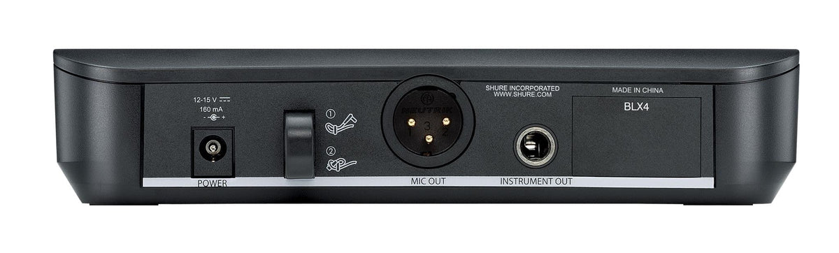 Shure BLX4 QuickScan display enabling easy, interference-free setup