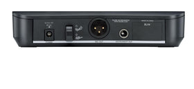 Shure BLX4 receiver back ports enable quick setup and secure cabling.
