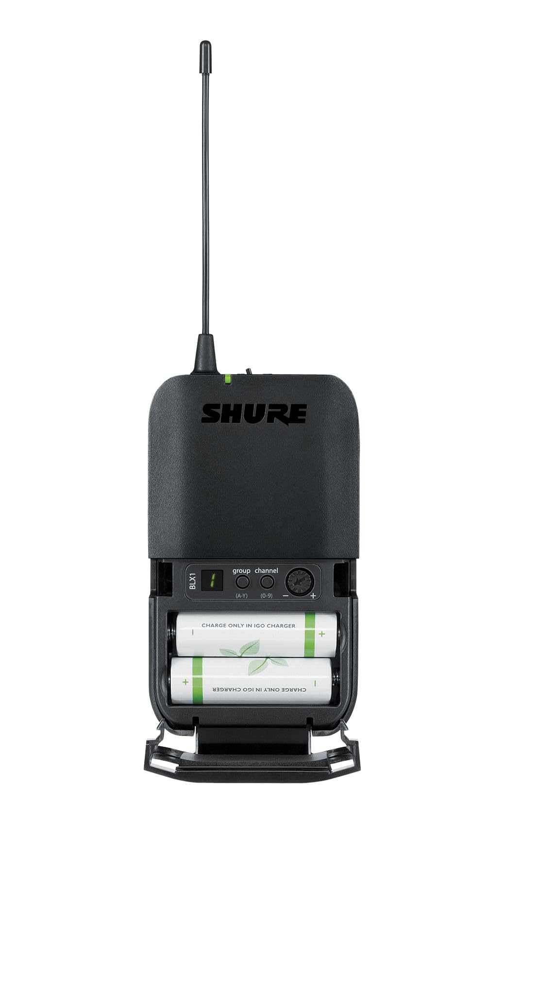 Shure BLX4 receiver front view designed for quick setup