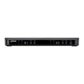 Shure BLX88 dual-channel receiver front view for clear stage audio.