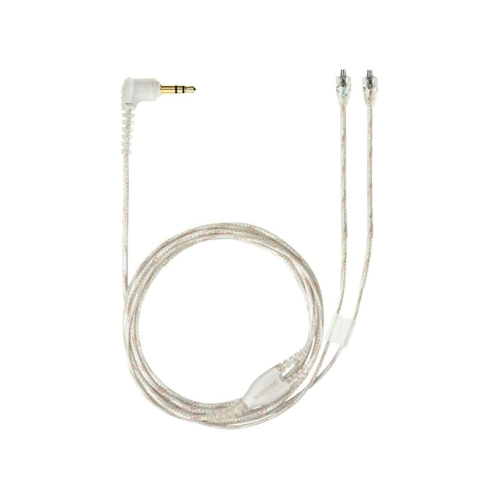 Shure EAC64CL front packaging showing clear 64-inch cable and Shure branding for dependable replacement