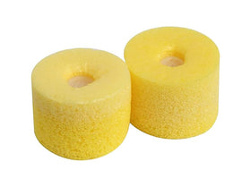 Close-up of Shure EAYLF1-10 foam sleeve insertion showing comfortable seal