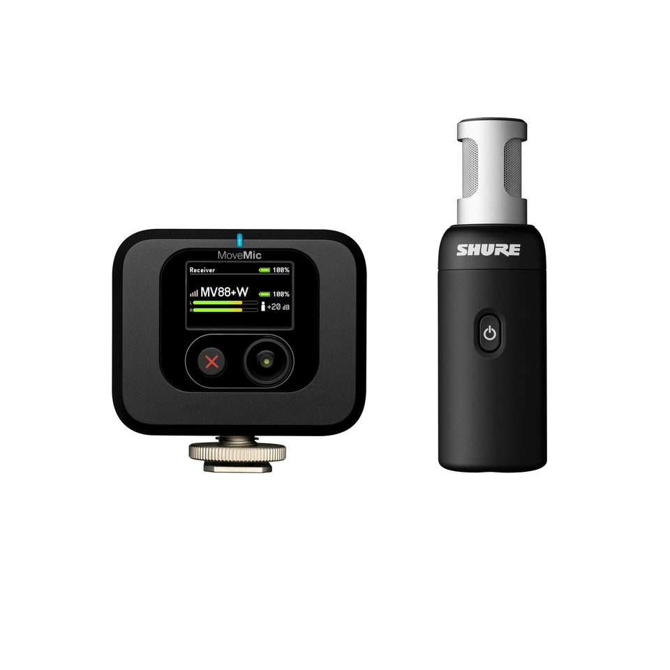 Shure MoveMic 88+ stereo on-camera setup for versatile film production