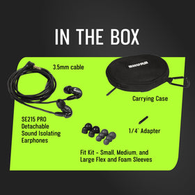 Shure SE215 PRO sound isolating tech for focused listening in loud spaces