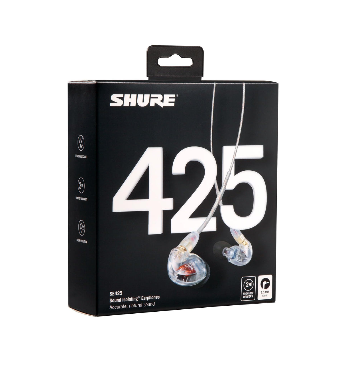 Shure SE425 compact carrying case keeps gear organized.