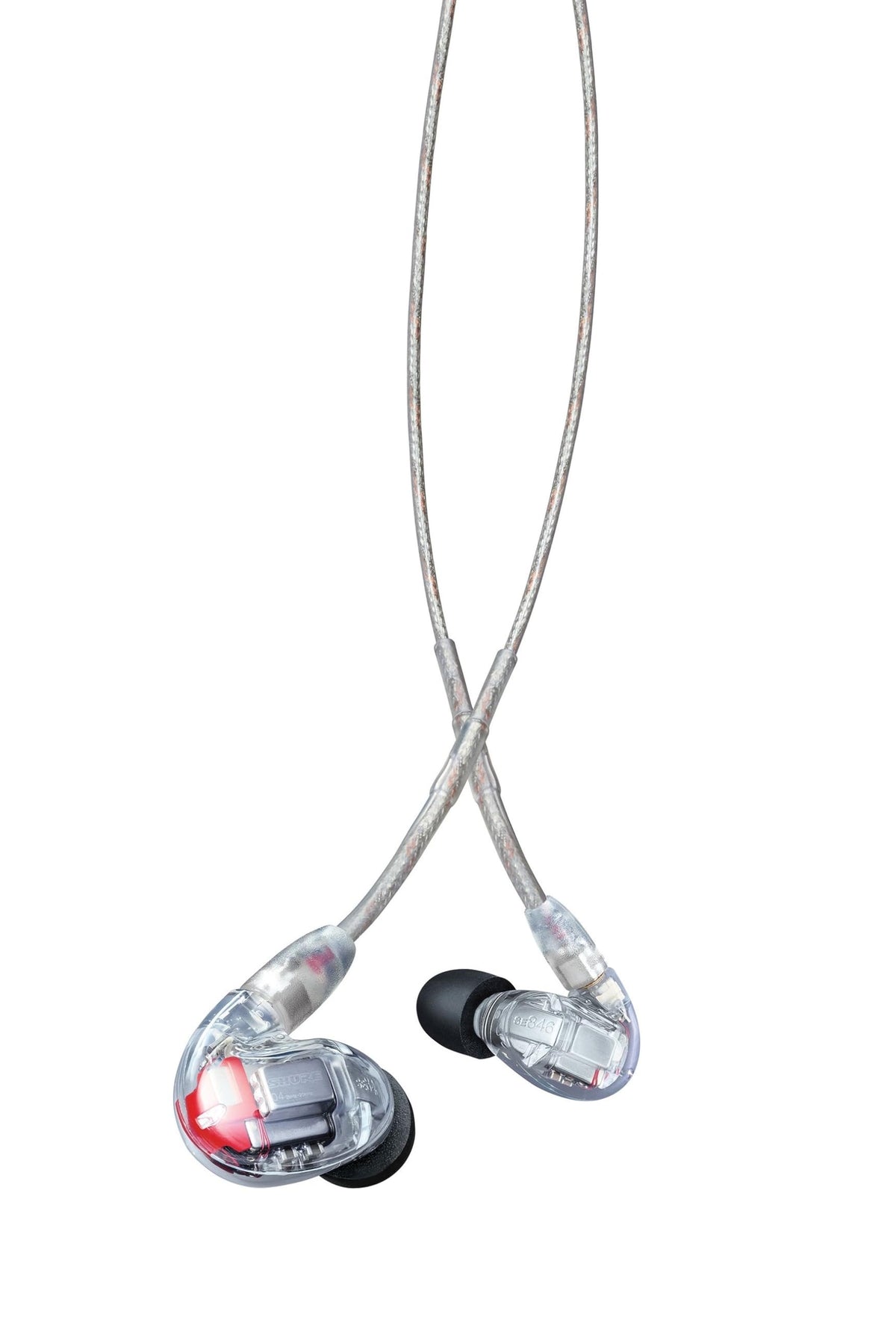 Shure SE846 Gen 2 earphones closeup reveals quad drivers for precise detail.