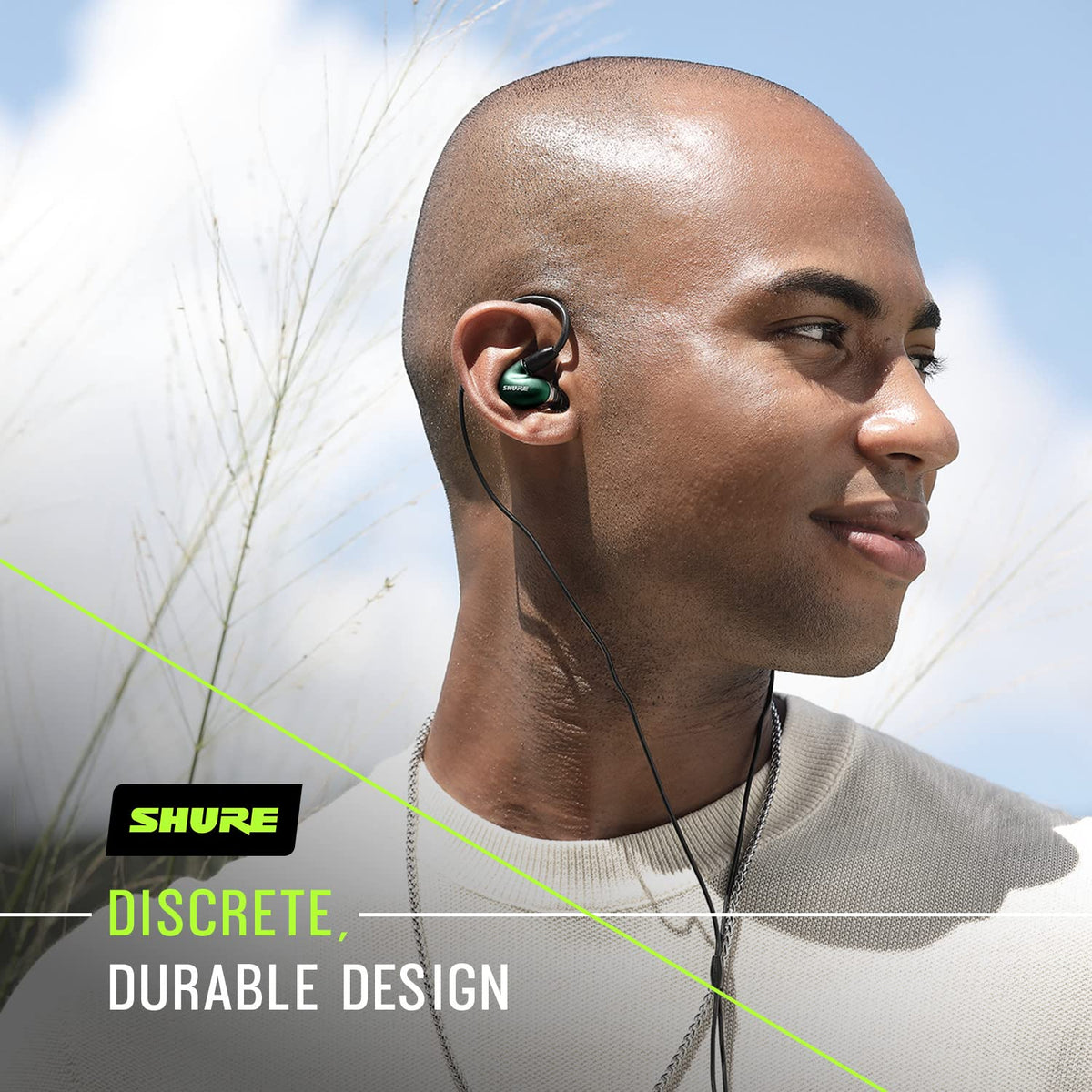 Shure SE846 PRO Gen 2 over-ear design ensuring secure fit during performance or travel