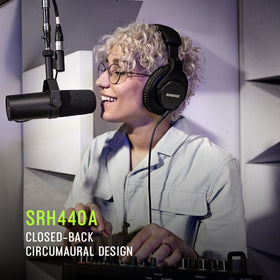 Shure SRH440A adjustable headband ensures comfortable fit across long sessions.