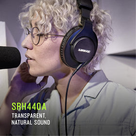 Shure SRH440A detachable locking cable provides secure connection during movement.