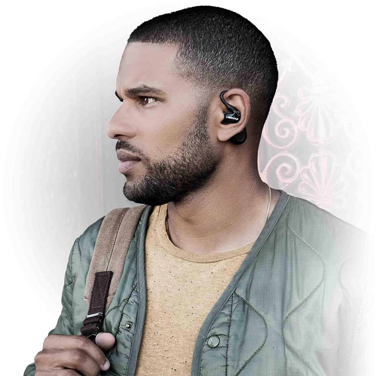 Shure TW2 adapter using Bluetooth 5 for high-fidelity wireless audio.