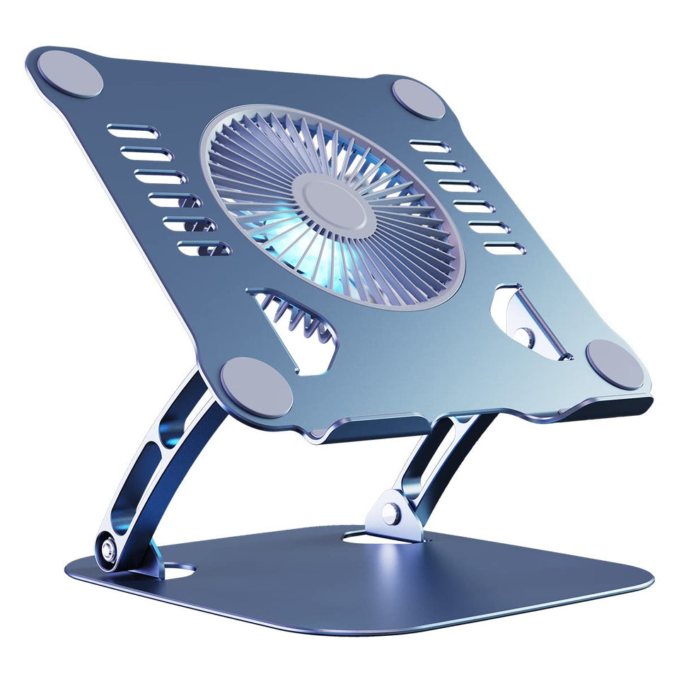 SHUWEI front view of cooling stand showing fan and controller for better laptop airflow
