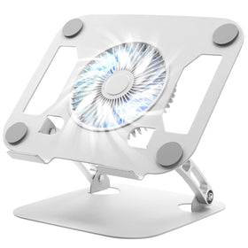 SHUWEI front view of stand showing raised laptop and stable support, enhances posture
