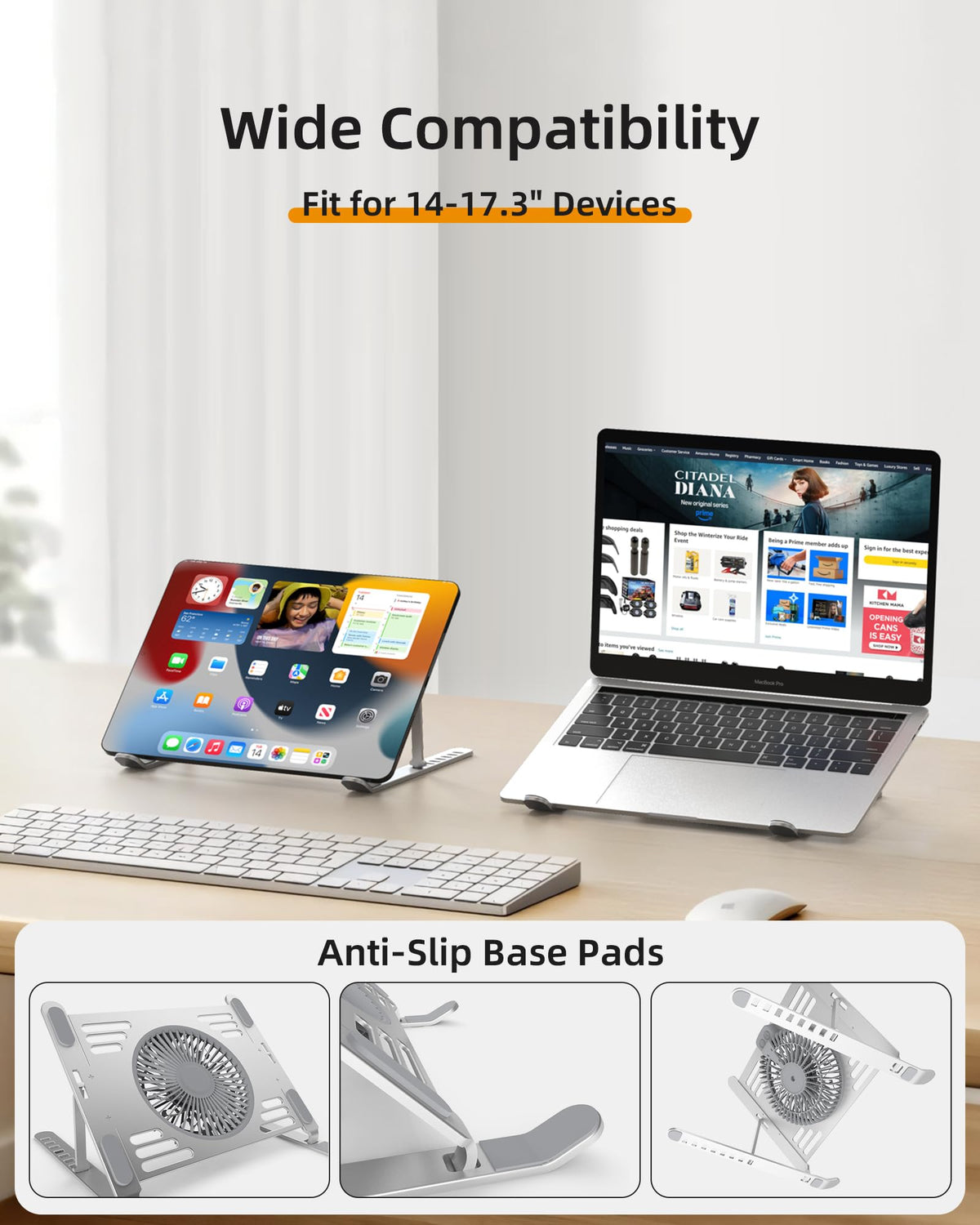 Compact SHUWEI stand on the go for remote work and travel