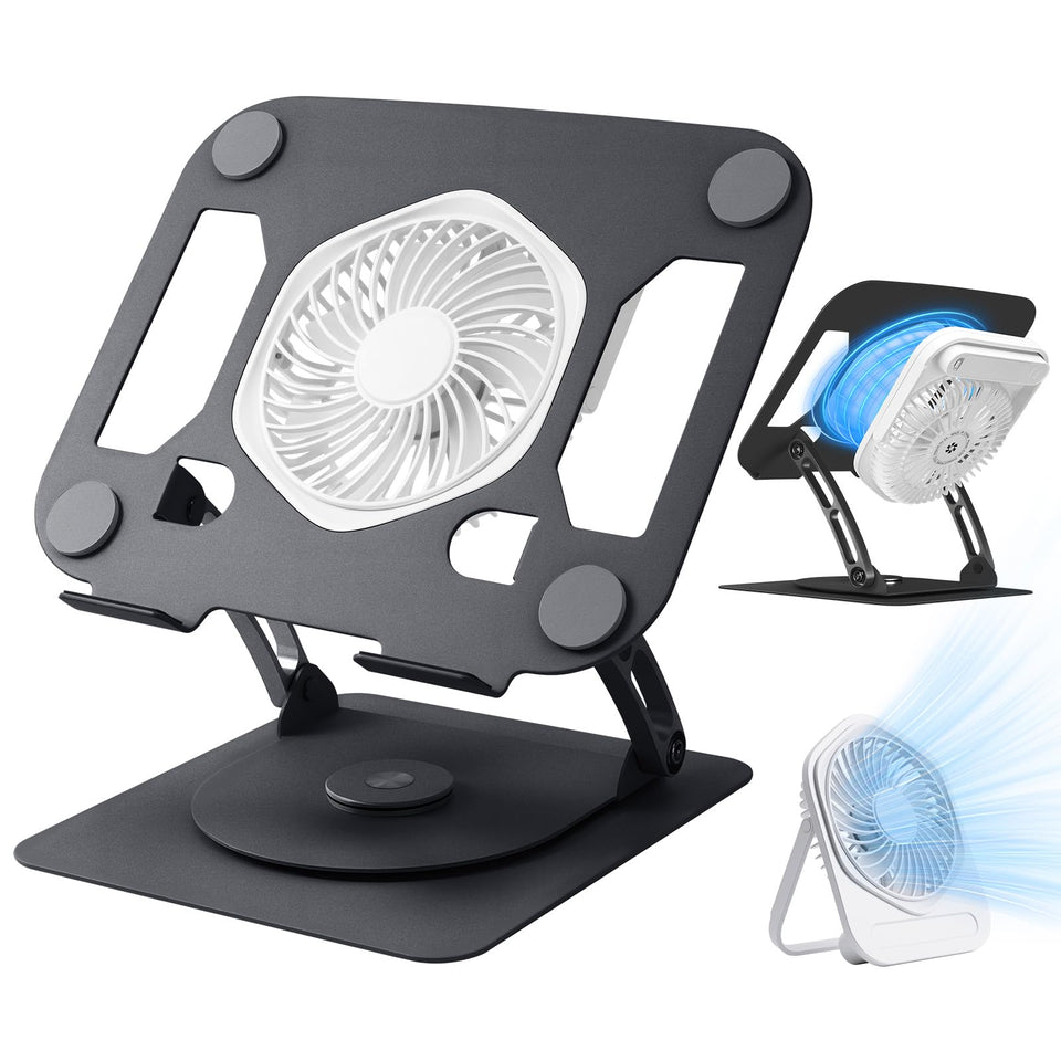 SHUWEI stand front view showing stable platform and ergonomic lift benefit