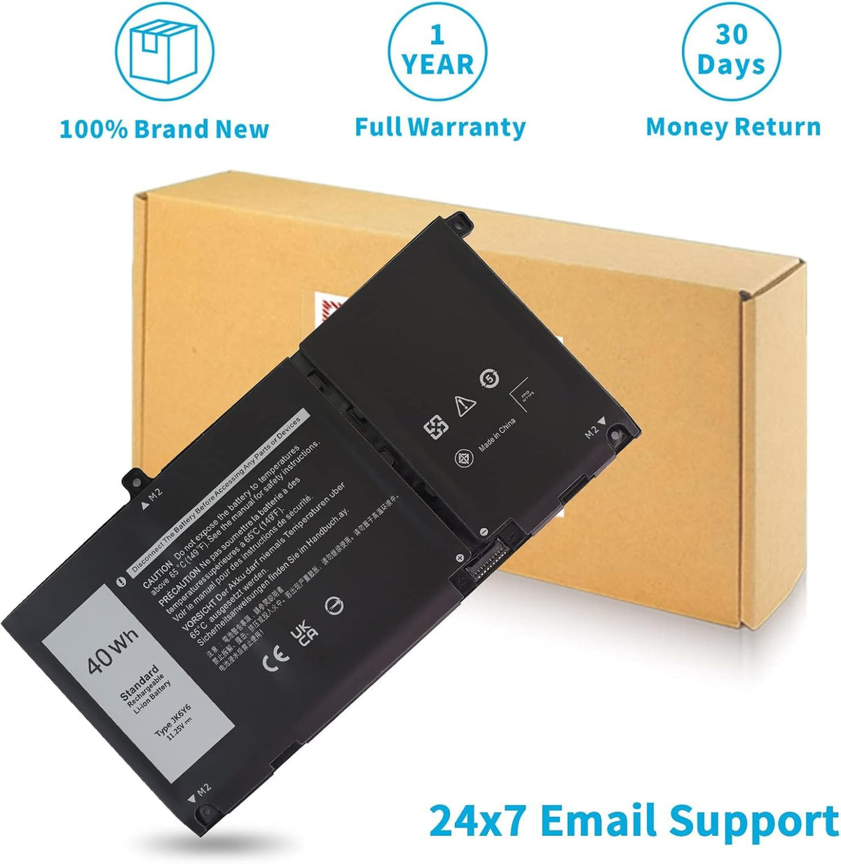 Shyarweyy 40Wh JK6Y6 battery for Dell Latitude Inspiron ensures safe replacement option