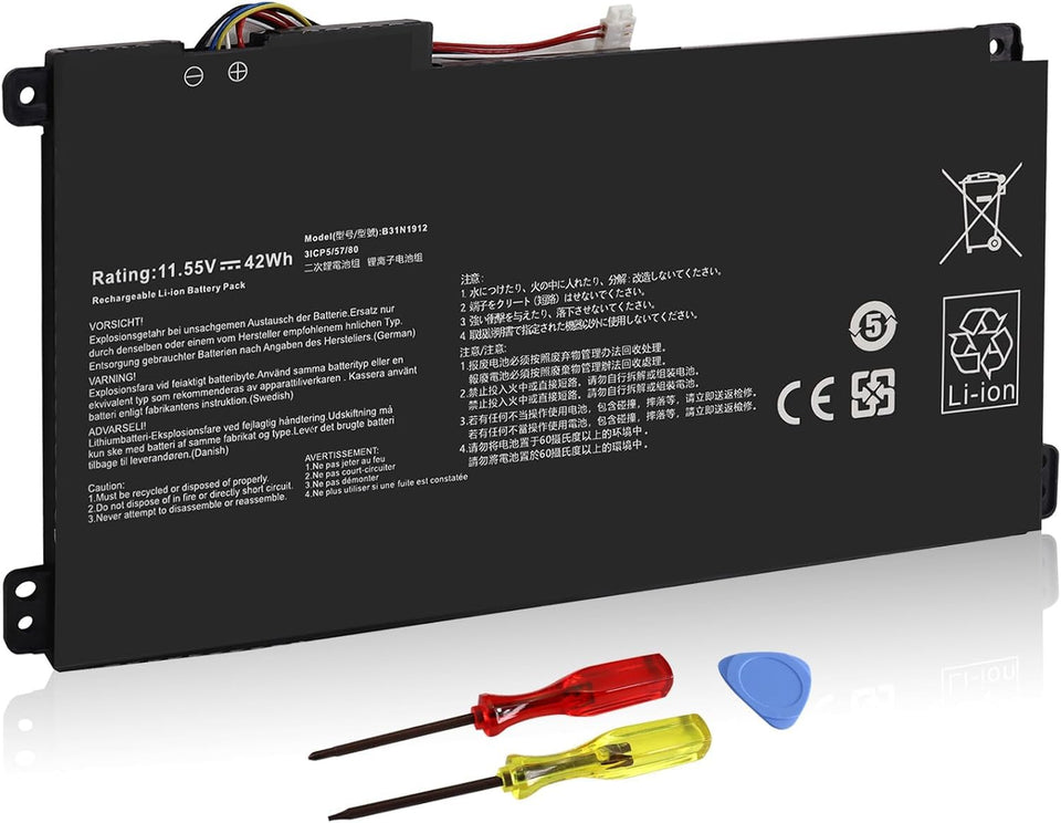 Shyarweyy 42Wh B31N1912 battery label ready to install for ASUS VivoBook.