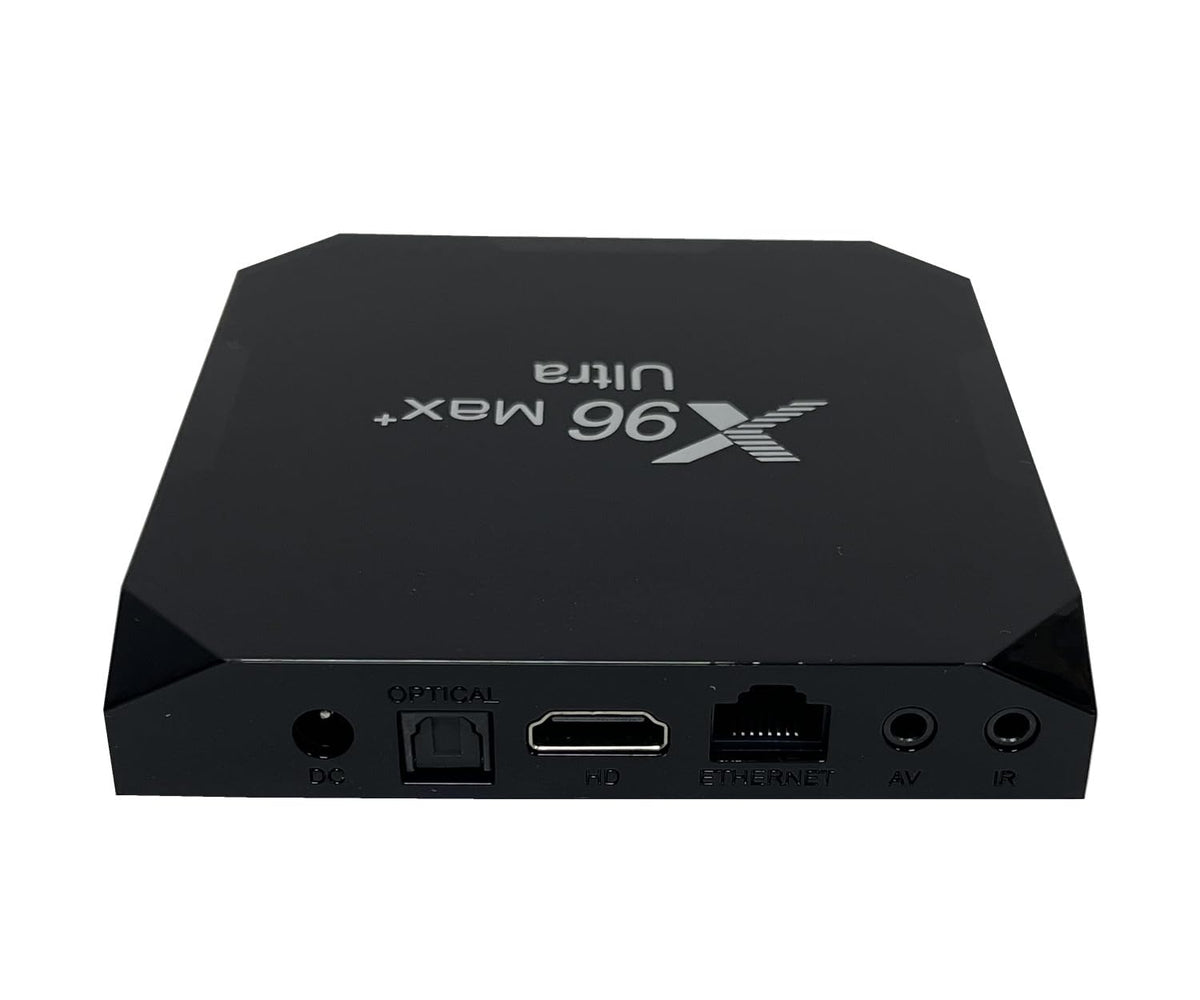 SHYSKY X96 Max Plus Ultra rear ports view showing HDMI, Ethernet and USB ports for flexible connectivity