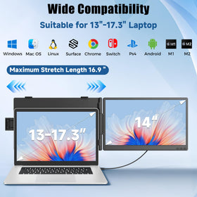 Siaviala 1080p IPS display delivers sharp visuals with vibrant color.
