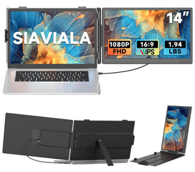 Siaviala 14-inch screen extender in extended mode for multitasking on the go.