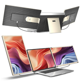 Siaviala laptop screen extender front view for triple display multitasking.