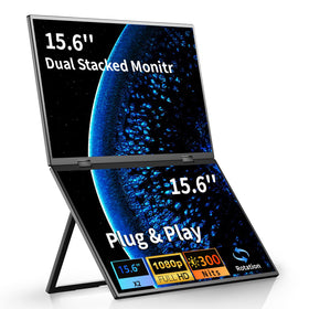 Sibolan dual portable monitor folded setup for compact travel workspaces.