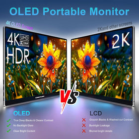 sibolan portable OLED 4K monitor side view for travel setups