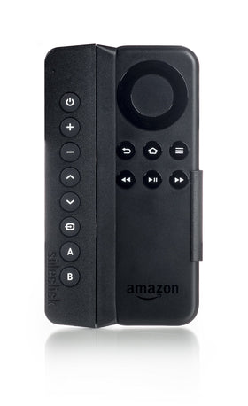 Sideclick works with IR remotes to manage TV, receiver, soundbar, and Blu-ray.