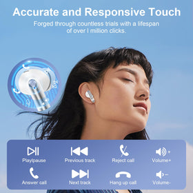 Sidpro earbuds worn in ear during run showing secure fit and comfort