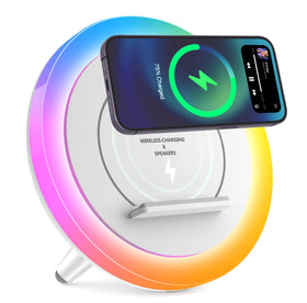 SIDVAR Bluetooth speaker night light front view for ambient music and charging
