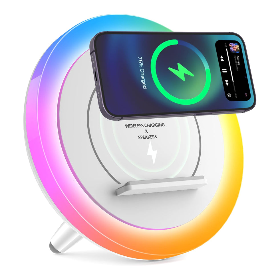 SIDVAR Bluetooth speaker night light front view for ambient music and charging