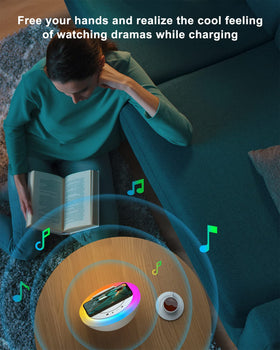 SIDVAR wireless charging dock with LED glow ready on desk