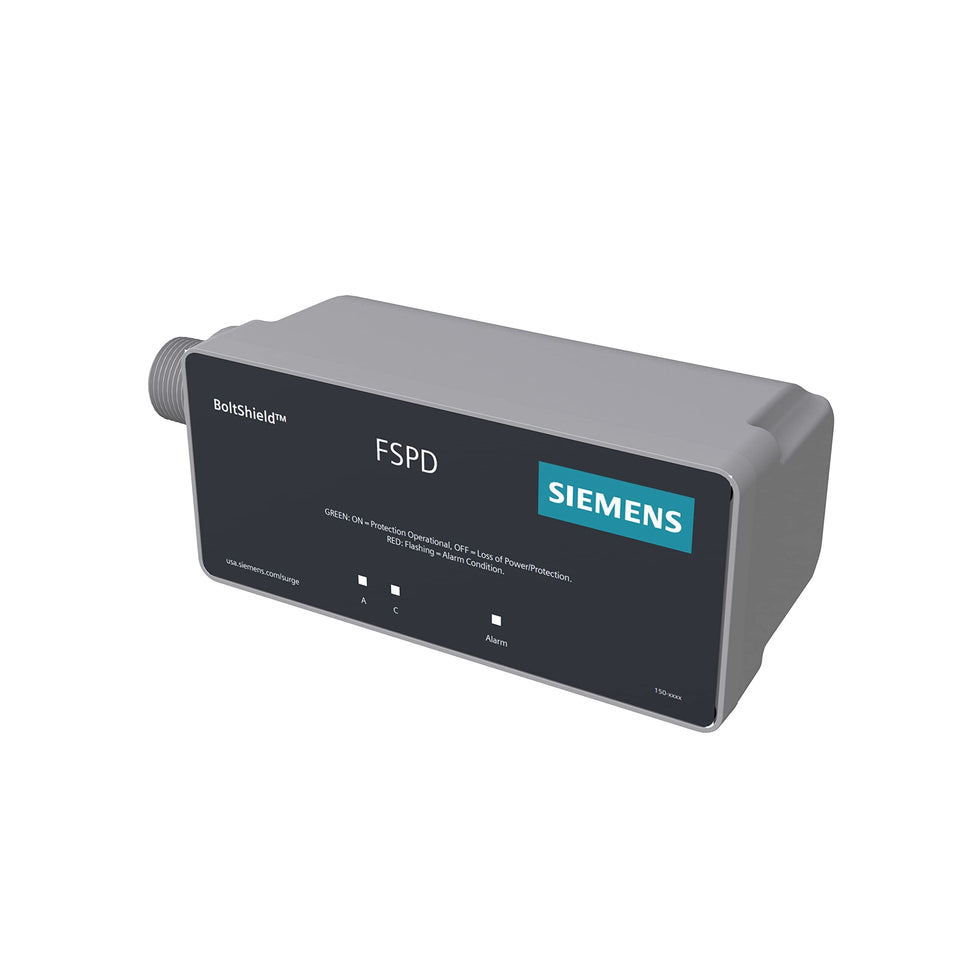 Siemens BoltShield FSPD140 front view showing 140kA protection for home circuits.