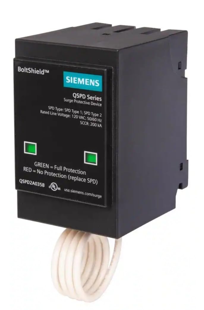 Siemens QSPD2A035B front view with 35 kA per phase protection for main panel