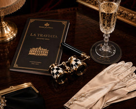 SIFAAT WORLD opera glasses styled with formal attire demonstrating aesthetic match and elegance benefit