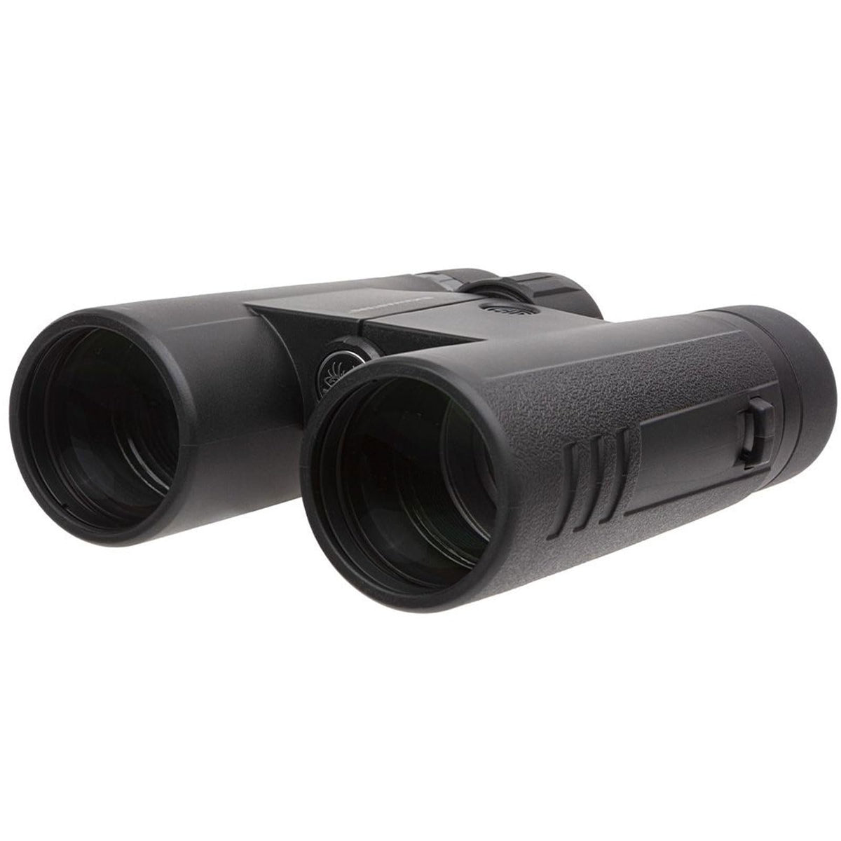 Sig Sauer Buckmasters binoculars lenses close-up with multi-coated surfaces for bright images.