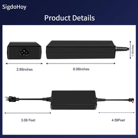 SigdoHoy 180W charger includes power cord for easy setup.
