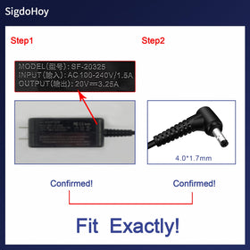 SigdoHoy 65W charger with cable attached ready for use with Ideapad