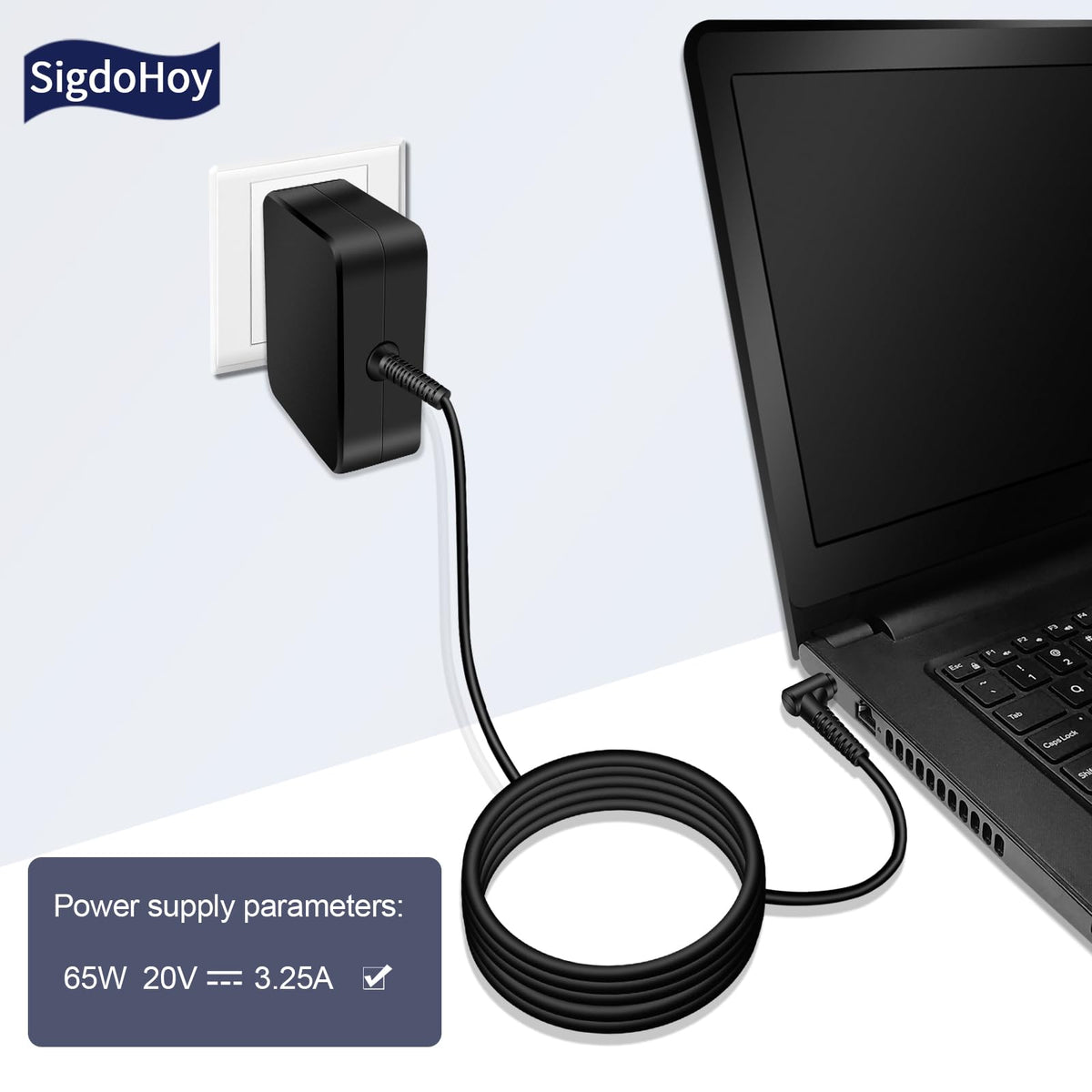 SigdoHoy 65W charger packaging box in new condition