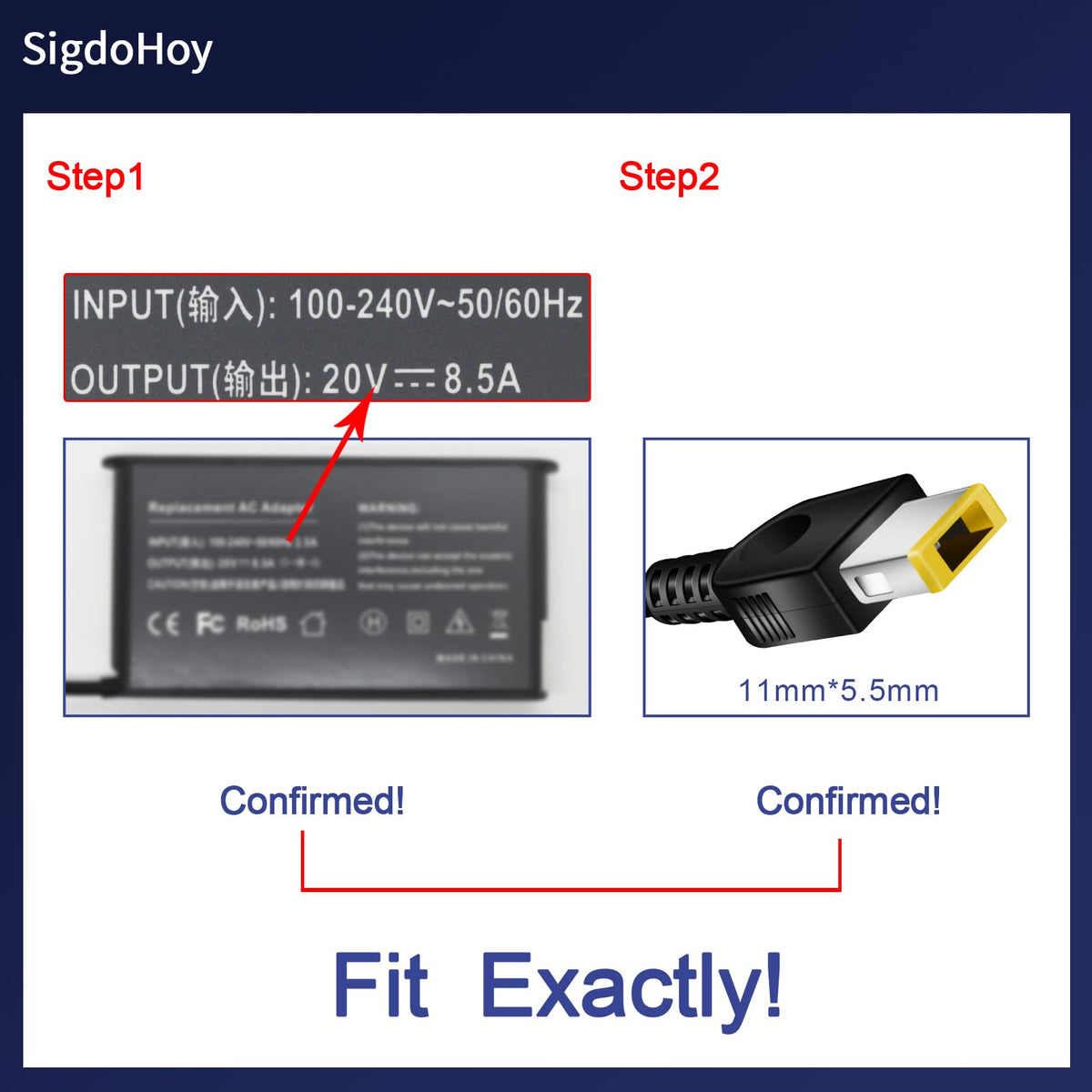 SigdoHoy detailed shot of output connector plugged into laptop port, secure fit benefit
