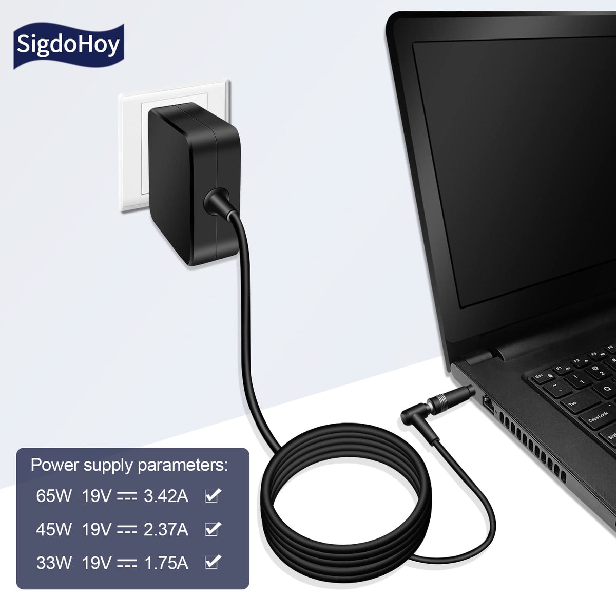 SigdoHoy power brick label with specifications for safe verification