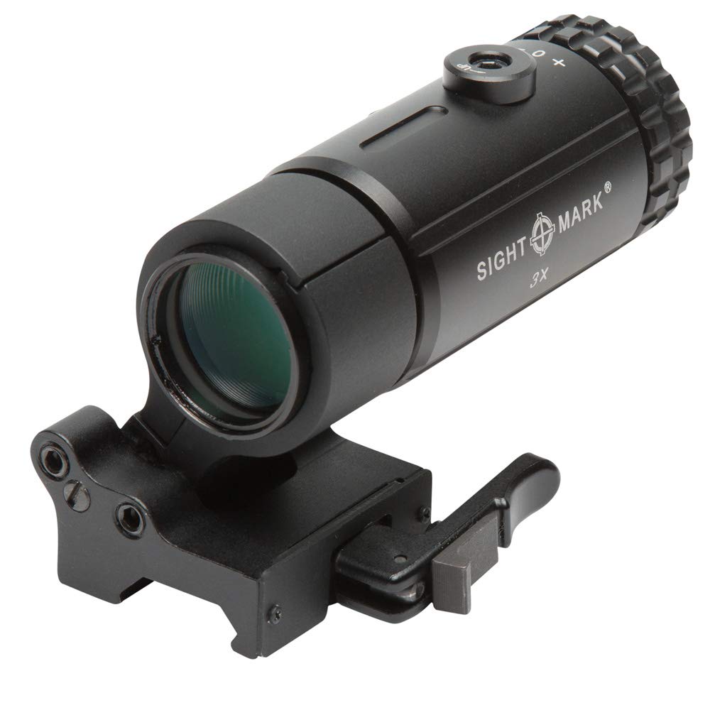 Sightmark T-3 Magnifier behind reflex sight delivering 3x magnification for faster target acquisition