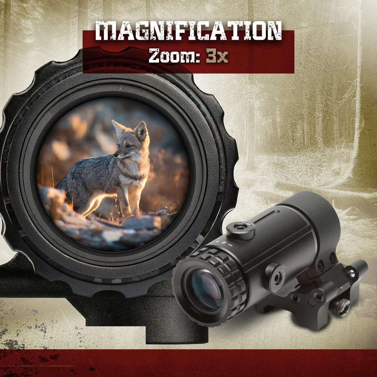 Sightmark T-3 Magnifier with LQD flip-to-side mount enabling rapid switching